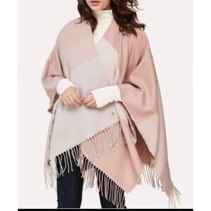 SOIA & KYO Woven Scarfigan with Fringe Cape Shawl